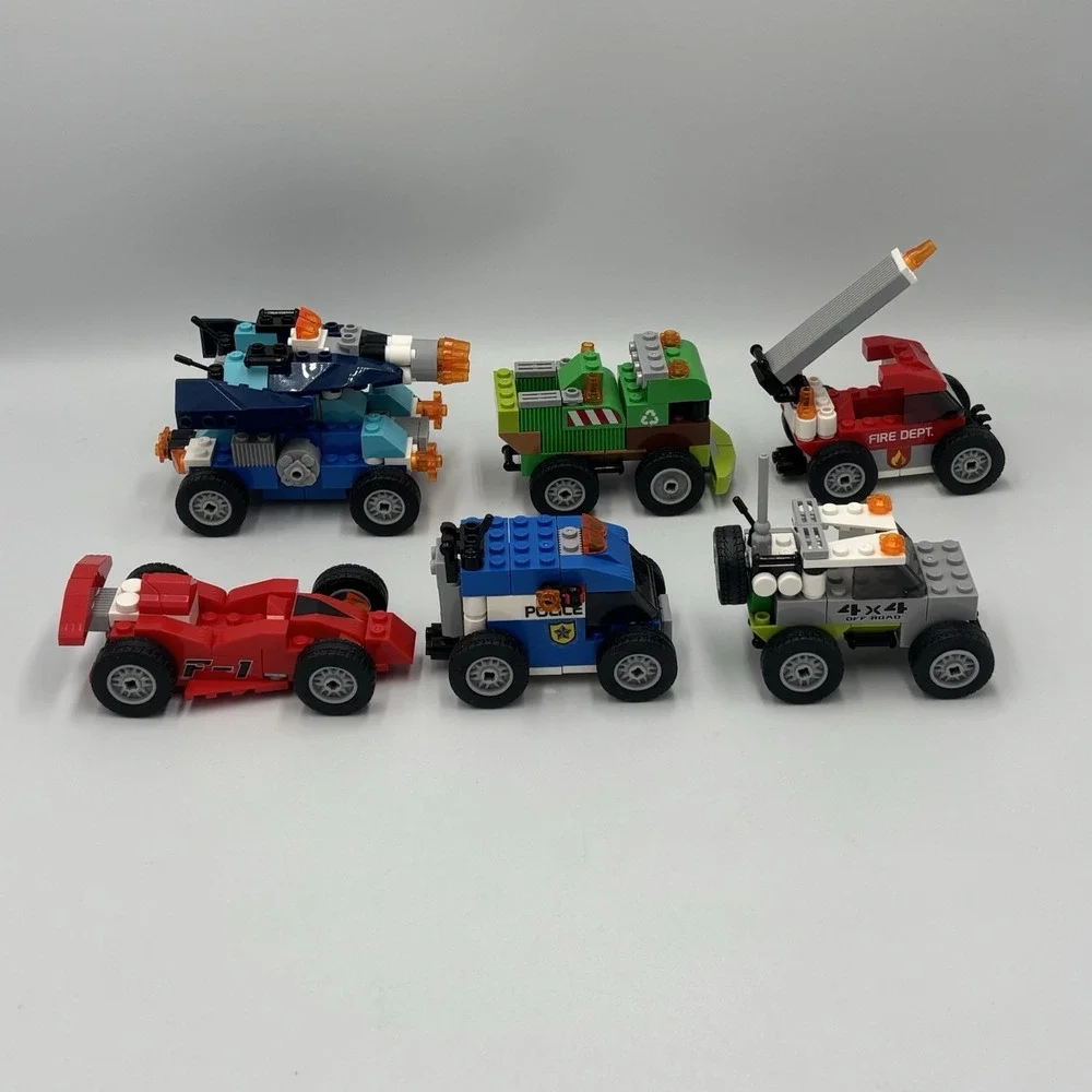 ZURU MAX Build More Egg Vehicles Race Car Police Jeep Lot of 6 Building Blocks